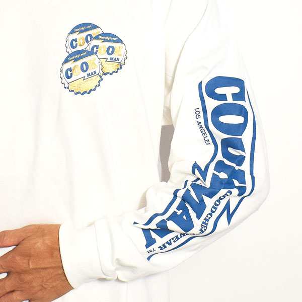 COOKMAN クックマン LONG SLEEVE T-SHIRTS BOTTLE CAP -WHITE- メンズ