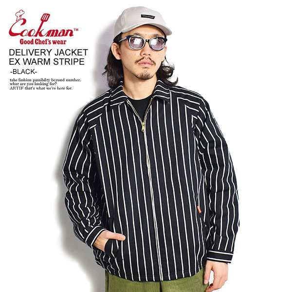 COOKMAN クックマン DELIVERY JACKET EX WARM STRIPE -BLACK- メンズ ジャケット デリバリージャケット 中綿 ストリート atfjktの通販は
