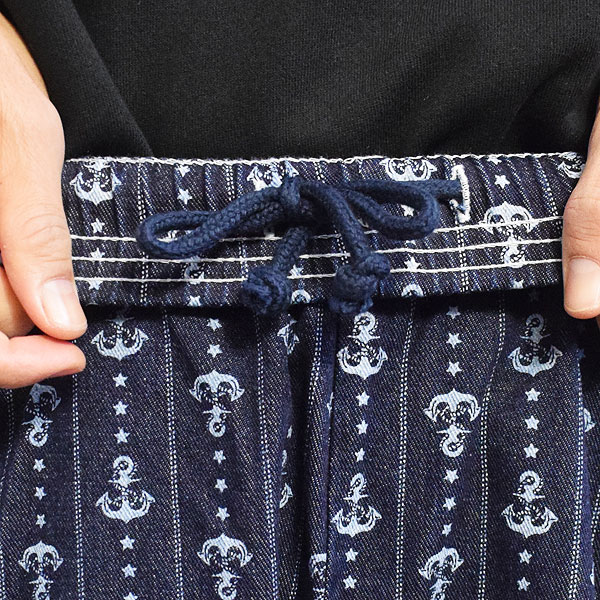 COOKMAN クックマン Chef Pants Anchor Stripe Denim -NAVY- メンズ パンツ シェフパンツ イージーパンツ ストリート atfpts