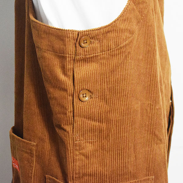 COOKMAN クックマン Fisherman's Bib Overall Corduroy Brown -BROWN- フィッシャーマンズオーバーオール 送料無料 atfpts