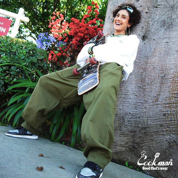 COOKMAN クックマン Harvest Pants Cropped Canvas Olive -OLIVE GREEN- メンズ パンツ シェフパンツ ハーヴェストパンツ atfpts