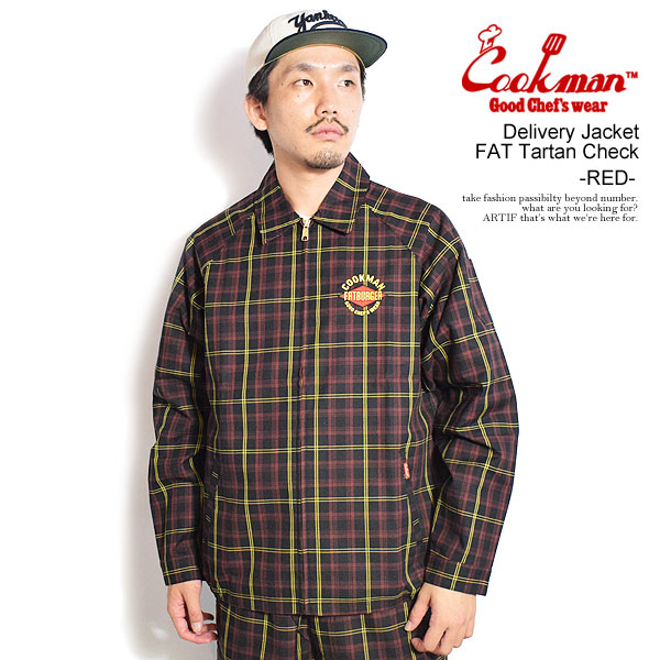 COOKMAN クックマン Delivery Jacket FAT Tartan Check -RED- メンズ ジャケット デリバリージャケット アウター 送料無料 atfjkt