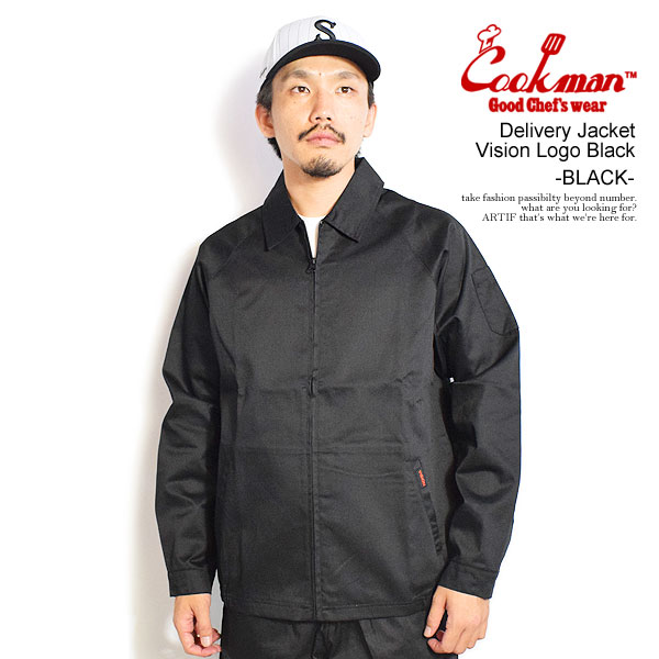COOKMAN クックマン Delivery Jacket Vision Logo Black -BLACK- メンズ ジャケット デリバリージャケット アウター コラボ atfjkt