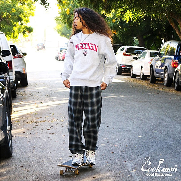 COOKMAN クックマン Chef Pants Tweed Ombre Check Black -BLACK- メンズ パンツ シェフパンツ atfpts