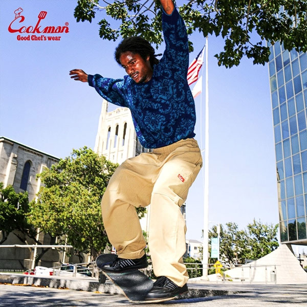 COOKMAN クックマン Chef Pants Semiwide Front Pocket Duck Canvas Peanuts -BEIGE- メンズ シェフパンツ atfpts