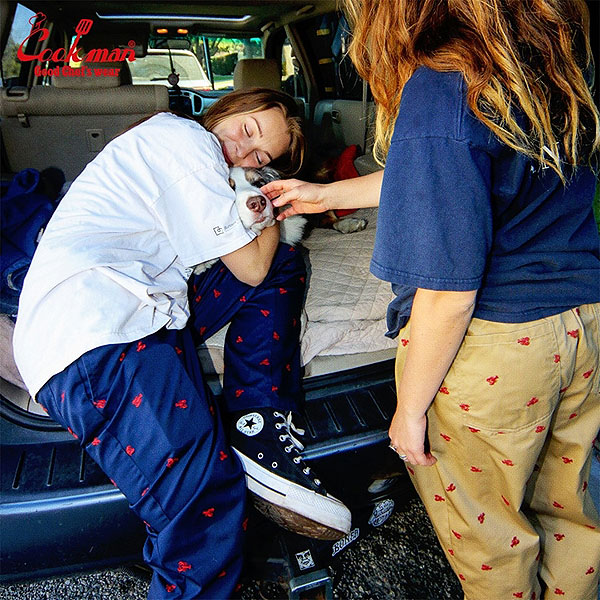 COOKMAN クックマン Chef Pants Embroidery Lobster Navy -NAVY- メンズ パンツ シェフパンツ イージーパンツ ストリート atfpts