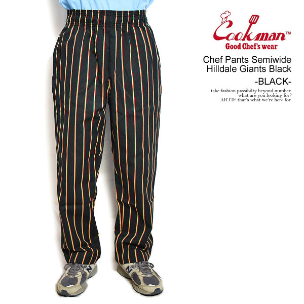 COOKMAN クックマン Chef Pants Semiwide Hilldale Giants Black -BLACK- メンズ パンツ シェフパンツ セミワイド atftps