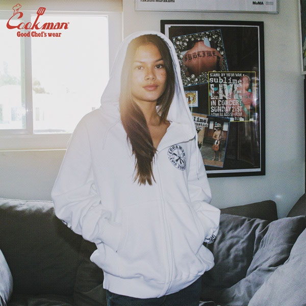 COOKMAN クックマン Zip Hoodie Cutlery -WHITE- メンズ パーカー ジップパーカー スウェット 裏パイル 送料無料 ストリート atftps