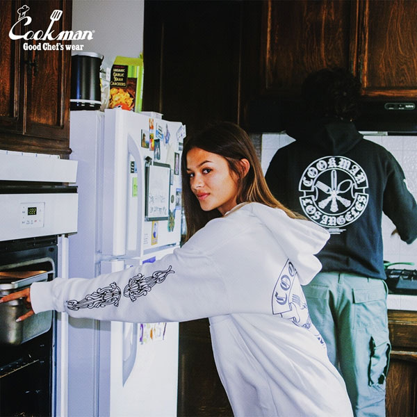 COOKMAN クックマン Zip Hoodie Cutlery -WHITE- メンズ パーカー ジップパーカー スウェット 裏パイル 送料無料 ストリート atftps