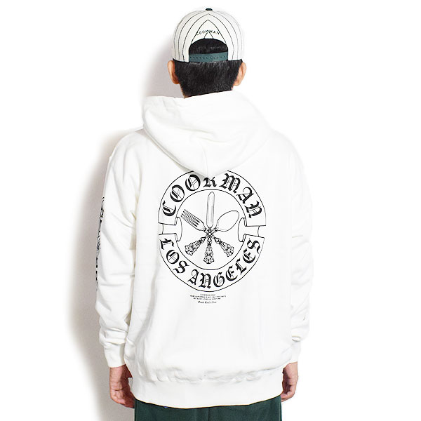 COOKMAN クックマン Zip Hoodie Cutlery -WHITE- メンズ パーカー ジップパーカー スウェット 裏パイル 送料無料 ストリート atftps