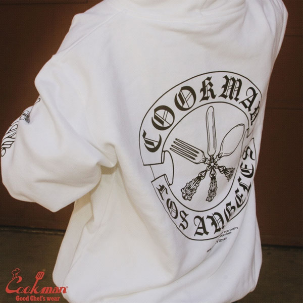 COOKMAN クックマン Zip Hoodie Cutlery -WHITE- メンズ パーカー ジップパーカー スウェット 裏パイル 送料無料 ストリート atftps