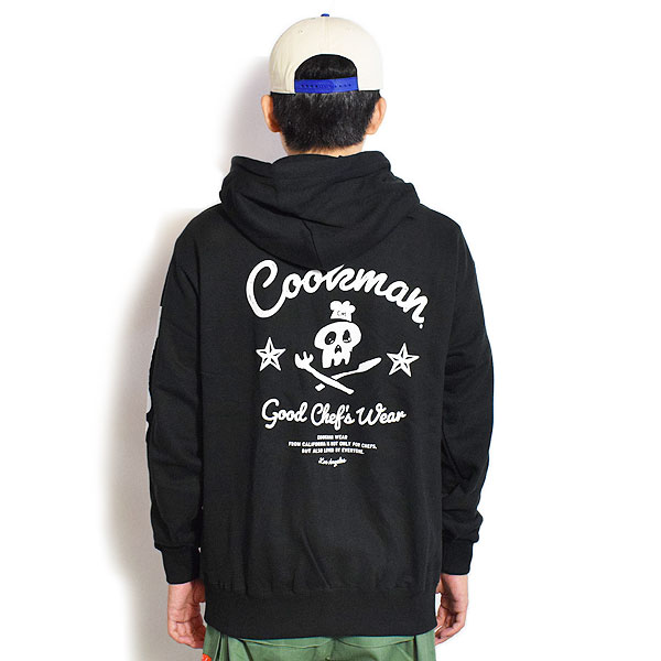 COOKMAN クックマン Zip Hoodie Skull -BLACK- メンズ パーカー ジップパーカー スウェット 裏パイル 送料無料 ストリート atftps