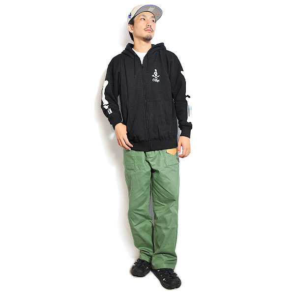 COOKMAN クックマン Zip Hoodie Skull -BLACK- メンズ パーカー ジップパーカー スウェット 裏パイル 送料無料 ストリート atftps