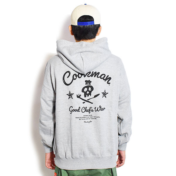 COOKMAN クックマン Zip Hoodie Skull -GRAY- メンズ パーカー ジップパーカー スウェット 裏パイル 送料無料 ストリート atftps