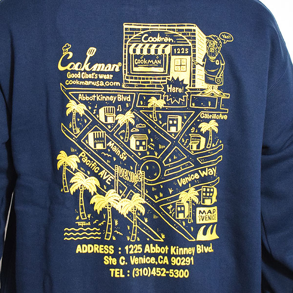 COOKMAN クックマン Zip Hoodie TM paint Abbot Kinney -NAVY- パーカー ジップパーカー スウェット 裏パイル 送料無料 atftps