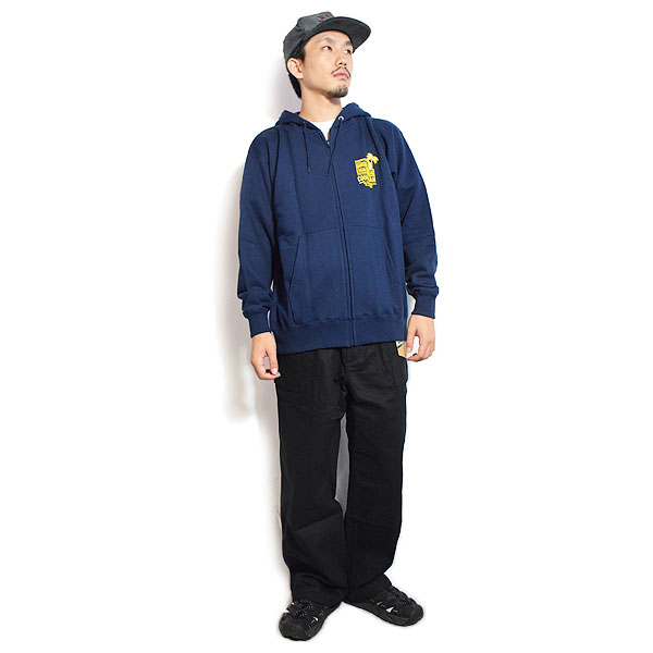 COOKMAN クックマン Zip Hoodie TM paint Abbot Kinney -NAVY- パーカー ジップパーカー スウェット 裏パイル 送料無料 atftps