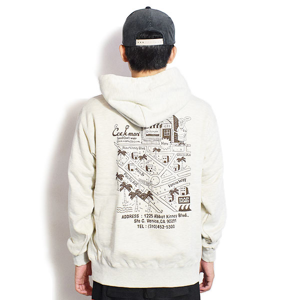 COOKMAN クックマン Zip Hoodie TM paint Abbot Kinney -OFF WHITE- パーカー ジップパーカー スウェット 裏パイル 送料無料 atftps