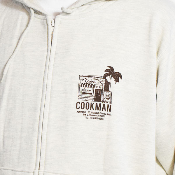 COOKMAN クックマン Zip Hoodie TM paint Abbot Kinney -OFF WHITE- パーカー ジップパーカー スウェット 裏パイル 送料無料 atftps