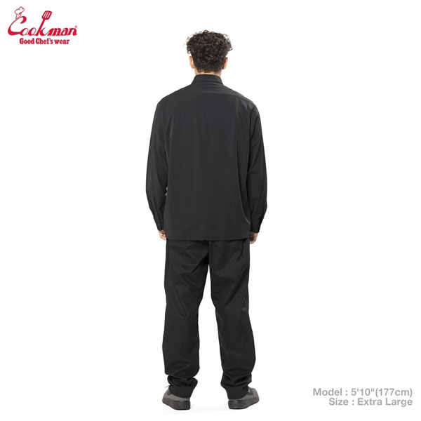 COOKMAN クックマン Long Sleeve Work Shirts Black -BLACK- メンズ シャツ 長袖 ワークシャツ アメリカ 西海岸 シェフウェア atftps