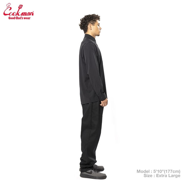 COOKMAN クックマン Long Sleeve Work Shirts Black -BLACK- メンズ シャツ 長袖 ワークシャツ アメリカ 西海岸 シェフウェア atftps