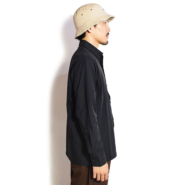 COOKMAN クックマン Long Sleeve Work Shirts Black -BLACK- メンズ シャツ 長袖 ワークシャツ アメリカ 西海岸 シェフウェア atftps