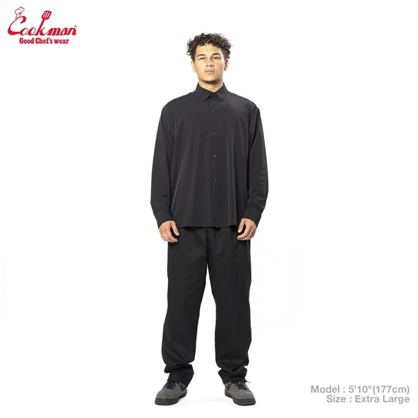 COOKMAN クックマン Long Sleeve Work Shirts Black -BLACK- メンズ シャツ 長袖 ワークシャツ アメリカ 西海岸 シェフウェア atftps