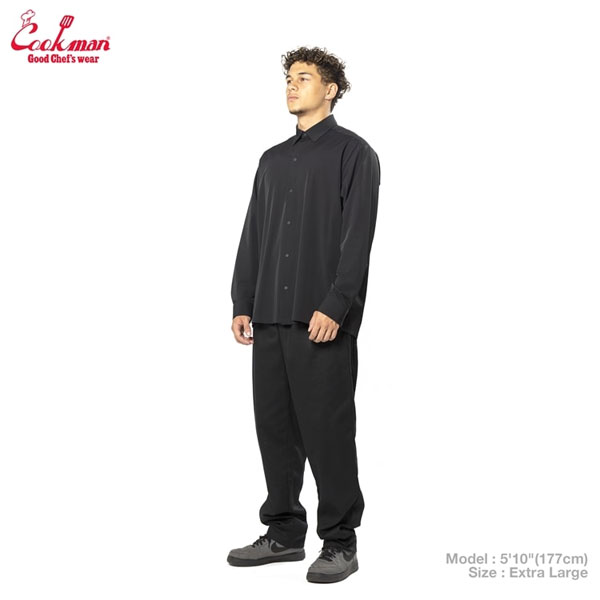 COOKMAN クックマン Long Sleeve Work Shirts Black -BLACK- メンズ シャツ 長袖 ワークシャツ アメリカ 西海岸 シェフウェア atftps