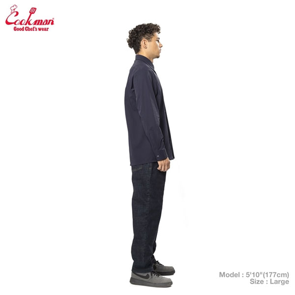 COOKMAN クックマン Long Sleeve Work Shirts Navy -NAVY- メンズ シャツ 長袖 ワークシャツ アメリカ 西海岸 シェフウェア atftps