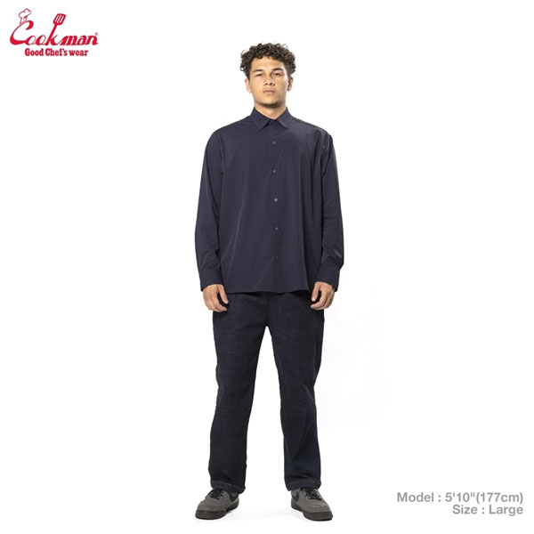 COOKMAN クックマン Long Sleeve Work Shirts Navy -NAVY- メンズ シャツ 長袖 ワークシャツ アメリカ 西海岸 シェフウェア atftps