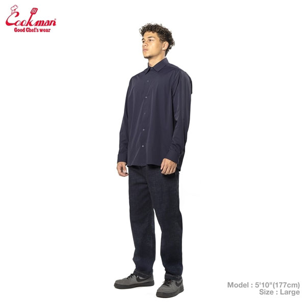 COOKMAN クックマン Long Sleeve Work Shirts Navy -NAVY- メンズ シャツ 長袖 ワークシャツ アメリカ 西海岸 シェフウェア atftps