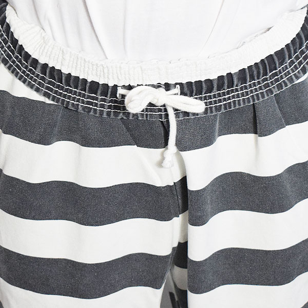 COOKMAN クックマン Chef Pants Semiwide11oz Washed Duck Canvas Border -BLACK- パンツ シェフパンツ セミワイド atfpts