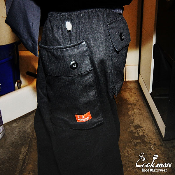 COOKMAN クックマン Monkey Pants Herringbone Black -BLACK- メンズ パンツ モンキーパンツ シェフパンツ ミリタリー atfpts