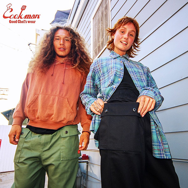 COOKMAN クックマン Monkey Pants Herringbone Olive -OLIVE GREEN- パンツ モンキーパンツ シェフパンツ ミリタリー atfpts