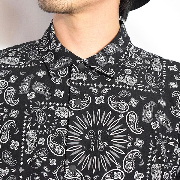 COOKMAN クックマン Work Shirts Short Sleeve Light Paisley Black -BLACK- メンズ シャツ 半袖 ワークシャツ アメリカ 西海岸 atftps_3
