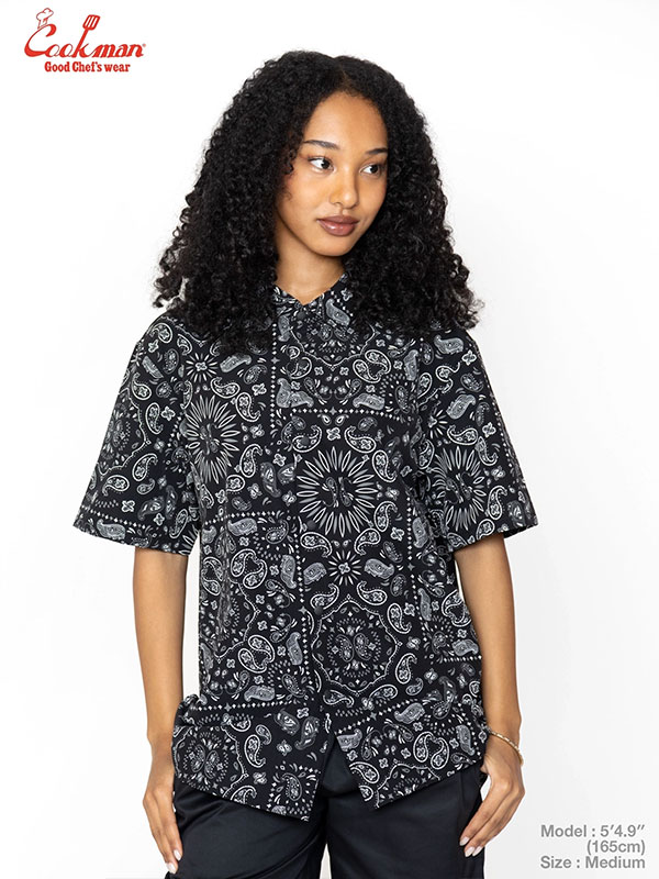 COOKMAN クックマン Work Shirts Short Sleeve Light Paisley Black -BLACK- メンズ シャツ 半袖 ワークシャツ アメリカ 西海岸 atftps_7
