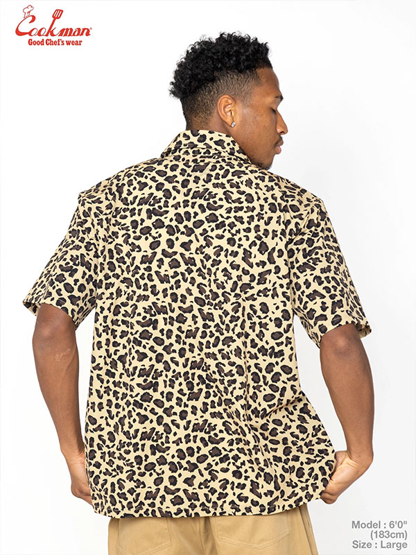 COOKMAN クックマン Work Shirts Short Sleeve Light Leopard Beige -BEIGE- メンズ シャツ 半袖 ワークシャツ アメリカ atftps_9