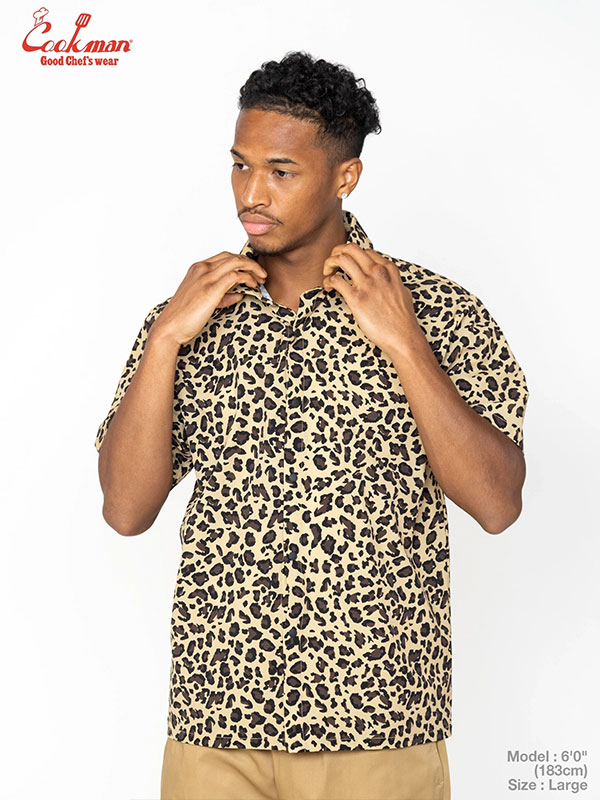 COOKMAN クックマン Work Shirts Short Sleeve Light Leopard Beige -BEIGE- メンズ シャツ 半袖 ワークシャツ アメリカ atftps_8