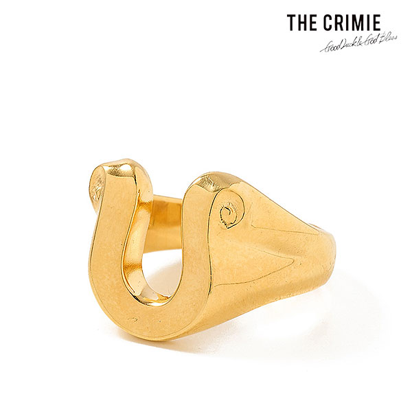 2026 春夏 先行予約 2月中旬〜下旬入荷予定 CRIMIE クライミー LETTER RIBBON HORSE SHOE RING SMALL 24KDP リング atfacc