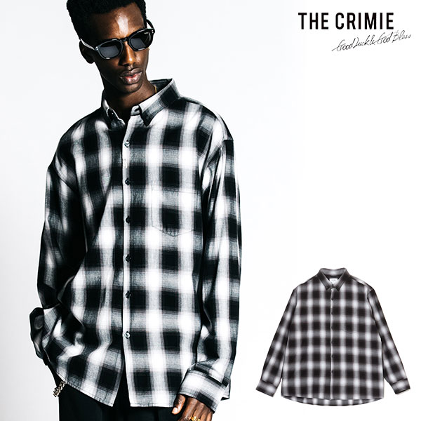 2026 春夏 先行予約 2月中旬〜下旬入荷予定 CRIMIE クライミー OMBRE CHECK B.D L/S WIDE SHIRT シャツ キャンセル不可 atftps