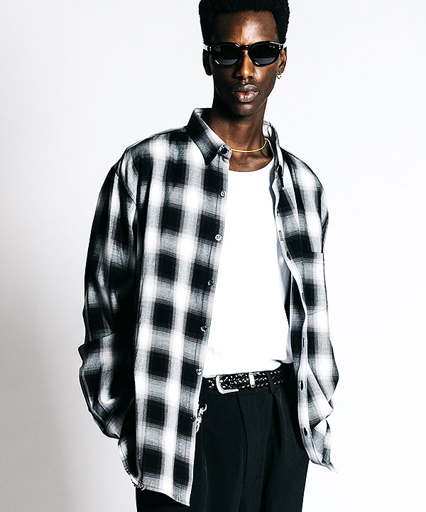 2026 春夏 先行予約 2月中旬〜下旬入荷予定 CRIMIE クライミー OMBRE CHECK B.D L/S WIDE SHIRT シャツ キャンセル不可 atftps 2026 春夏 先行予約 2月中旬〜下旬入荷予定 CRIMIE クライミー OMBRE CHECK B.D L/S WIDE SHIRT シャツ キャンセル不可 atftps