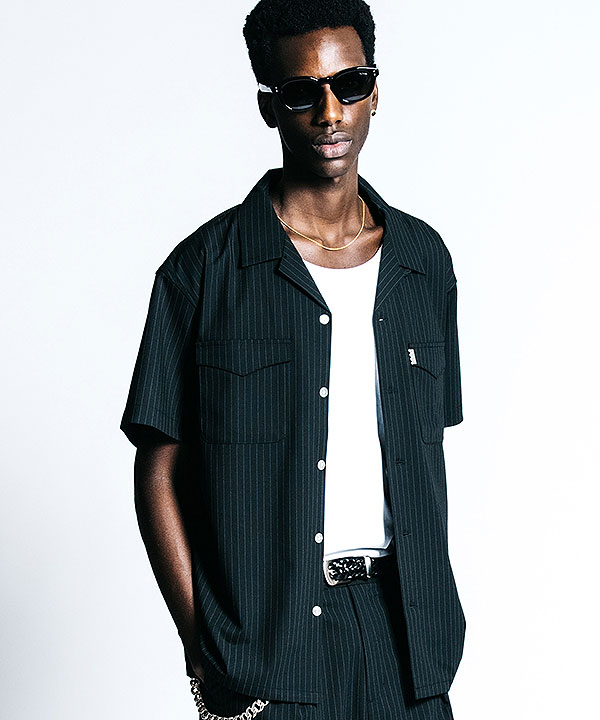 2026 春夏 先行予約 4月上旬〜中旬入荷予定 CRIMIE クライミー TAILORED S/S SHIRT - PIN STRIPE EASY CARE シャツ atftps_1