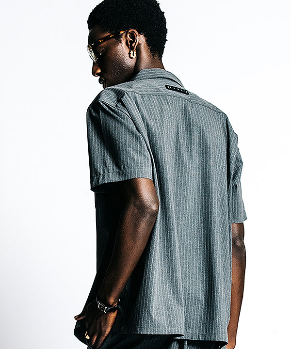2026 春夏 先行予約 4月上旬〜中旬入荷予定 CRIMIE クライミー TAILORED S/S SHIRT - PIN STRIPE EASY CARE シャツ atftps_4