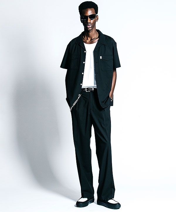 2026 春夏 先行予約 4月上旬〜中旬入荷予定 CRIMIE クライミー TAILORED S/S SHIRT - PIN STRIPE EASY CARE シャツ atftps_8