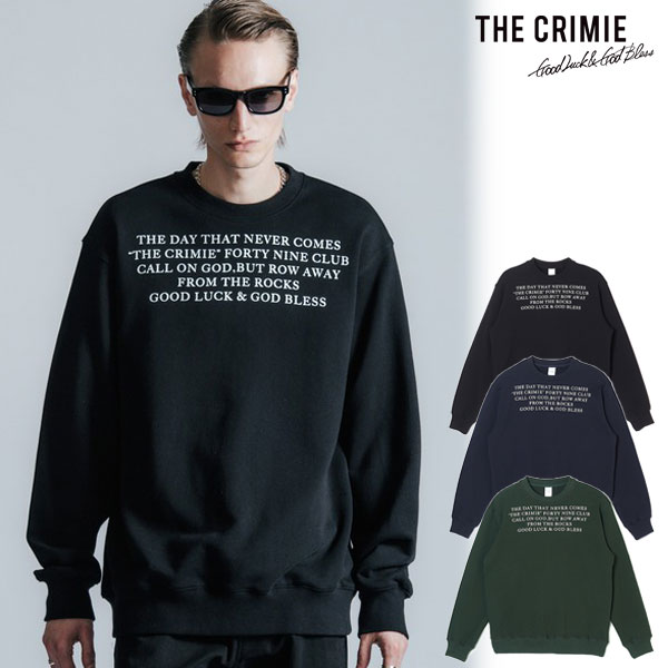 2025 秋冬 先行予約 11月中旬〜下旬入荷予定 CRIMIE クライミー TYPO GRAPHIC CREW NECK SWEAT キャンセル不可 atftps