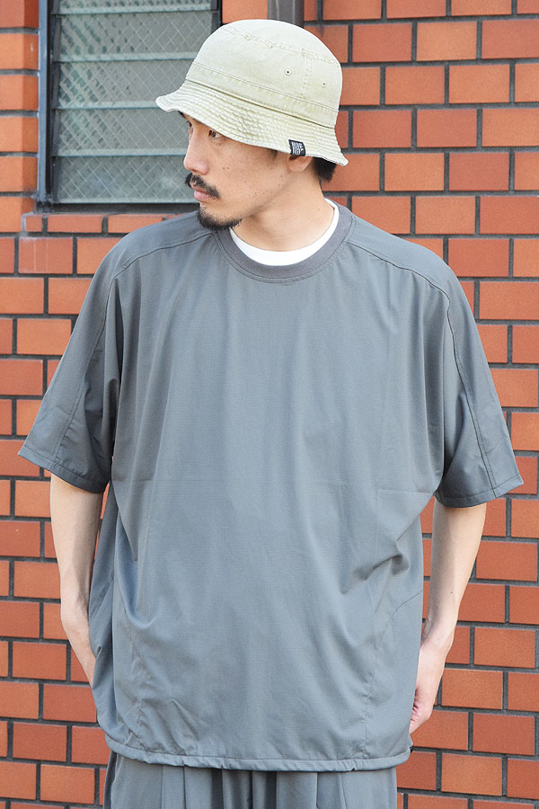 【ARTIF Original】 Cruisin' クルージン STRETCH NYLON PULLOVER -CHARCOAL- Tシャツ ドルマンスリーブ ストレッチ atftps