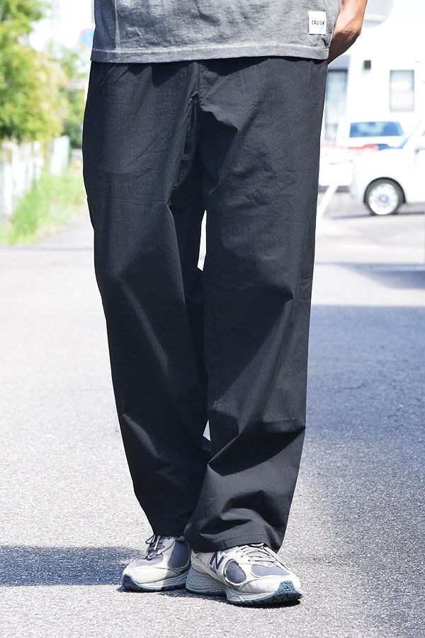 【ARTIF Original】 Cruisin' クルージン WIDE STRAIGHT COTTON NYLON PANTS -BLACK- パンツ イージーパンツ 送料無料 atfpts