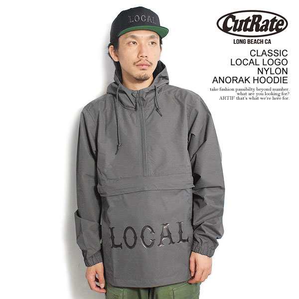 CUTRATE カットレイト CLASSIC LOCAL LOGO NYLON ANORAK HOODIE