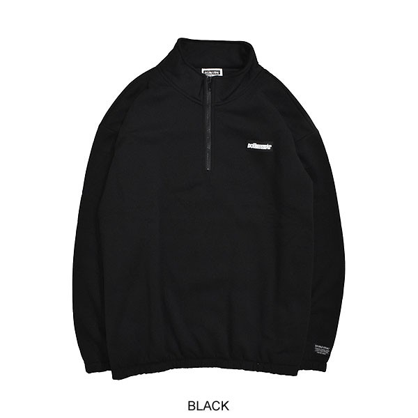 30％OFF SALE セール DOUBLE STEAL ダブルスティール Rubber Tag Half Zip Sweat メンズ スウェット ハーフジップ 裏起毛 ストリート atf