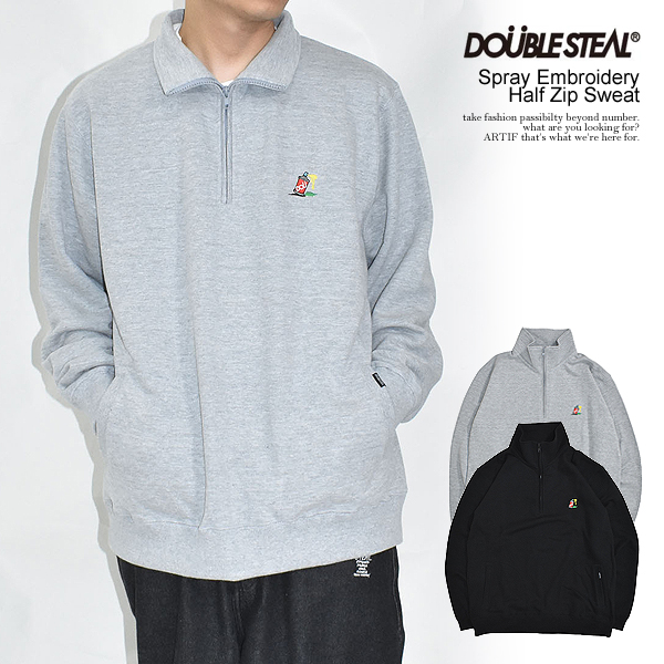 30％OFF SALE セール DOUBLE STEAL ダブルスティール Spray Embroidery Half Zip Sweat スウェット atftpsの通販は 8,470円