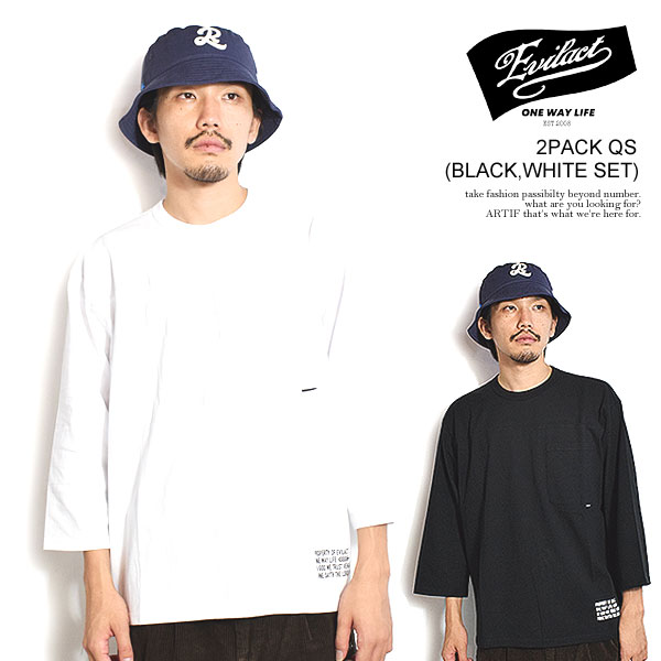 EVILACT イーブルアクト 2PACK QS メンズ Tシャツ 7分袖 パックTシャツ 2枚入り 送料無料 ストリート atftps